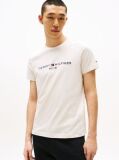 Beige Organic Cotton Chest Logo T-Shirt  Men