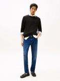 Black Crew Neck Flag Embroidery Jumper  Men