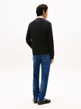 Black Crew Neck Flag Embroidery Jumper  Men