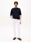 Blue Crew Neck Flag Embroidery Jumper  Men