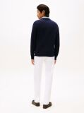 Blue Crew Neck Flag Embroidery Jumper  Men