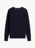 Blue Crew Neck Flag Embroidery Jumper  Men
