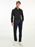 Black 1985 TH Flex Slim Fit Long Sleeve Polo  Men