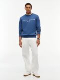 Blue Combining casual style with enhanced comfort, this sweatshirt is made from flex fleece and has a cosy, zip-adjustable mock turtleneck.  Men