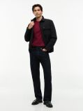 Κόκκινο Interlock Μακρυμάνικο T-Shirt Σε Slim Γραμμή  Άνδρες