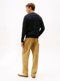 Black Cotton Cashmere Crew Neck Jumper.  Men