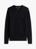 Black Cotton Cashmere Crew Neck Jumper.  Men