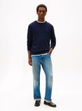 Blue Cotton Cashmere Crew Neck Jumper.  Men