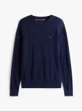 Blue Cotton Cashmere Crew Neck Jumper.  Men