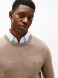 Brown Cotton Cashmere Crew Neck Jumper.  Men