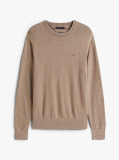 Brown Cotton Cashmere Crew Neck Jumper.  Men