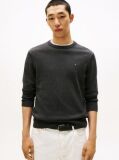 Grey Cotton Cashmere Crew Neck Jumper.  Men