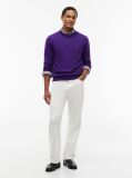 Purple Cotton Cashmere Crew Neck Jumper.  Men