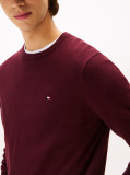 Red Cotton Cashmere Crew Neck Jumper.  Men