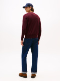 Red Cotton Cashmere Crew Neck Jumper.  Men