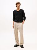 Black Cotton Cashmere V-Neck Jumper  Men