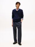 Blue Cotton Cashmere V-Neck Jumper  Men