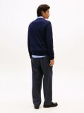 Blue Cotton Cashmere V-Neck Jumper  Men