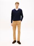 Blue Cotton Cashmere V-Neck Jumper  Men