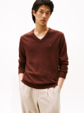 Brown Cotton Cashmere V-Neck Jumper  Men