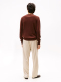 Brown Cotton Cashmere V-Neck Jumper  Men