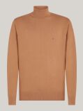 Brown Cotton Cashmere Roll Neck Jumper  Men