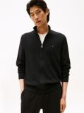Black Cotton Cashmere Zip-Thru Cardigan  Men