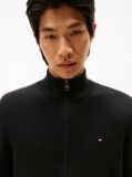 Black Cotton Cashmere Zip-Thru Cardigan  Men