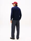 Blue Cotton Cashmere Zip-Thru Cardigan  Men