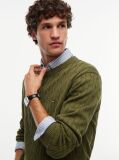 Green Classics Cable Knit Relaxed Fit Jumper  Men