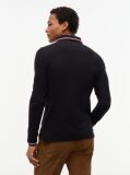 Black Tipped Long Sleeve Slim Polo Shirt  Men
