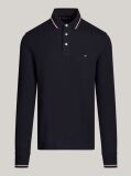 Blue Tipped Long Sleeve Slim Polo Shirt  Men