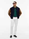 Green Tipped Long Sleeve Slim Polo Shirt  Men