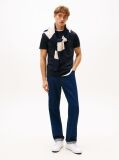 Blue Flag Embroidery Interlock Slim Fit T-Shirt  Men