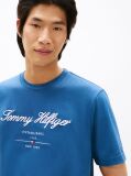 Blue Script Logo Crew Neck T-Shirt  Men