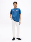 Blue Script Logo Crew Neck T-Shirt  Men