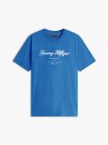 Blue Script Logo Crew Neck T-Shirt  Men