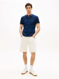 Blue Mandarin Collar Slim Polo Shirt  Men