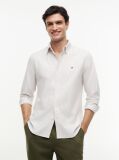 Beige Heritage Stripe Regular Fit Oxford Shirt  Men