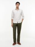 Beige Heritage Stripe Regular Fit Oxford Shirt  Men