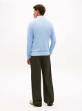 Blue Crew Neck Textured Knit Jumper  Men