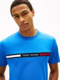 Blue Crew Neck Logo Panel T-Shirt  Men