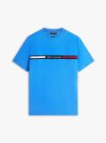 Blue Crew Neck Logo Panel T-Shirt  Men