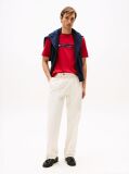 Red Crew Neck Logo Panel T-Shirt  Men