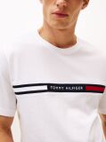 White Crew Neck Logo Panel T-Shirt  Men