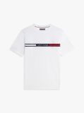 White Crew Neck Logo Panel T-Shirt  Men