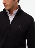 Black Mock Turtleneck Zip-Thru Cardigan  Men