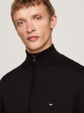 Black Mock Turtleneck Zip-Thru Cardigan  Men