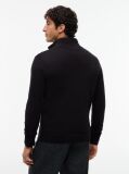 Black Mock Turtleneck Zip-Thru Cardigan  Men
