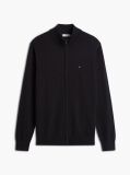 Black Mock Turtleneck Zip-Thru Cardigan  Men